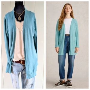 Cyrus Women's Teal Open Front Cardigan sz L